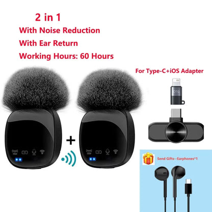 New R8 Wireless Lavalier Microphone Portable Audio Video Recording Mini Mic for Iphone Android Live Broadcast Gaming Phone Mic