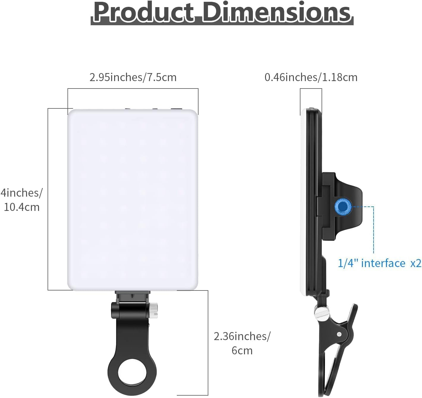 Lumière Téléphone Pour Selfie LED Avec Clip, 60 LED De Haute Puissance, Batterie Rechargeable De 2000Mah, CRI95+, 3 Modes D'Éclairage, Lampe Vidéo À Pince Portable Pour Appels via Zoom, Tiktok