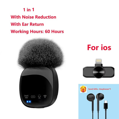 New R8 Wireless Lavalier Microphone Portable Audio Video Recording Mini Mic for Iphone Android Live Broadcast Gaming Phone Mic