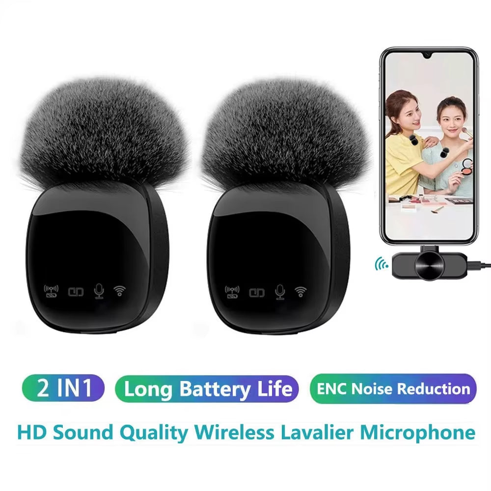 New R8 Wireless Lavalier Microphone Portable Audio Video Recording Mini Mic for Iphone Android Live Broadcast Gaming Phone Mic