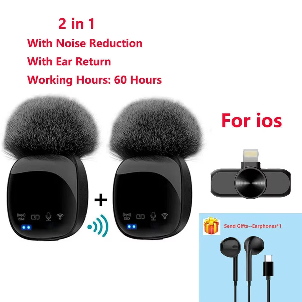 New R8 Wireless Lavalier Microphone Portable Audio Video Recording Mini Mic for Iphone Android Live Broadcast Gaming Phone Mic